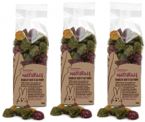 3 x Rosewood Naturals Grainless Herb 'N' Veg Drops 140g