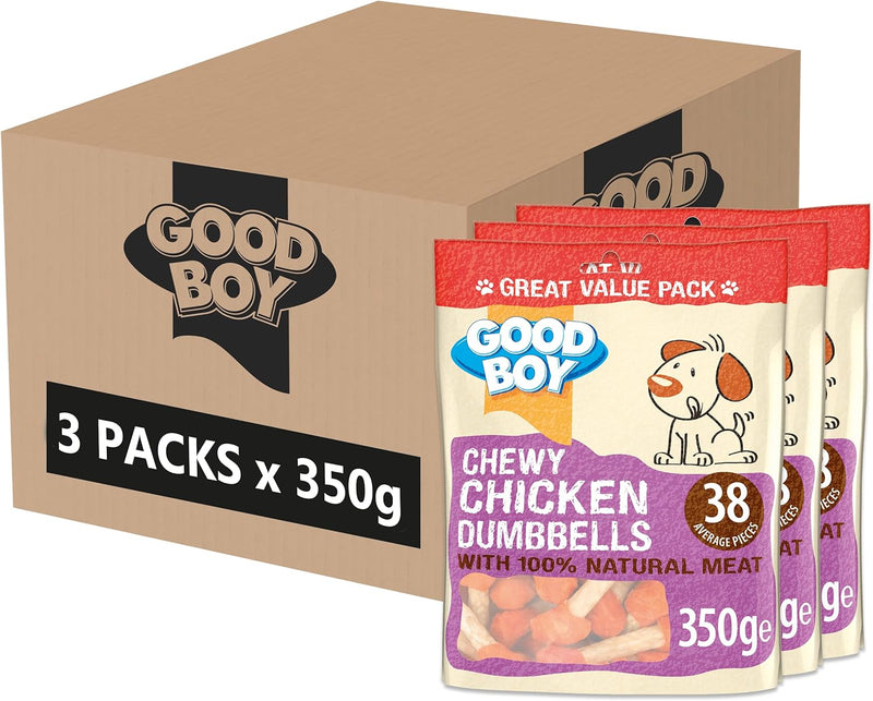 Good Boy Chewy Chicken Dumbbells 350g Case