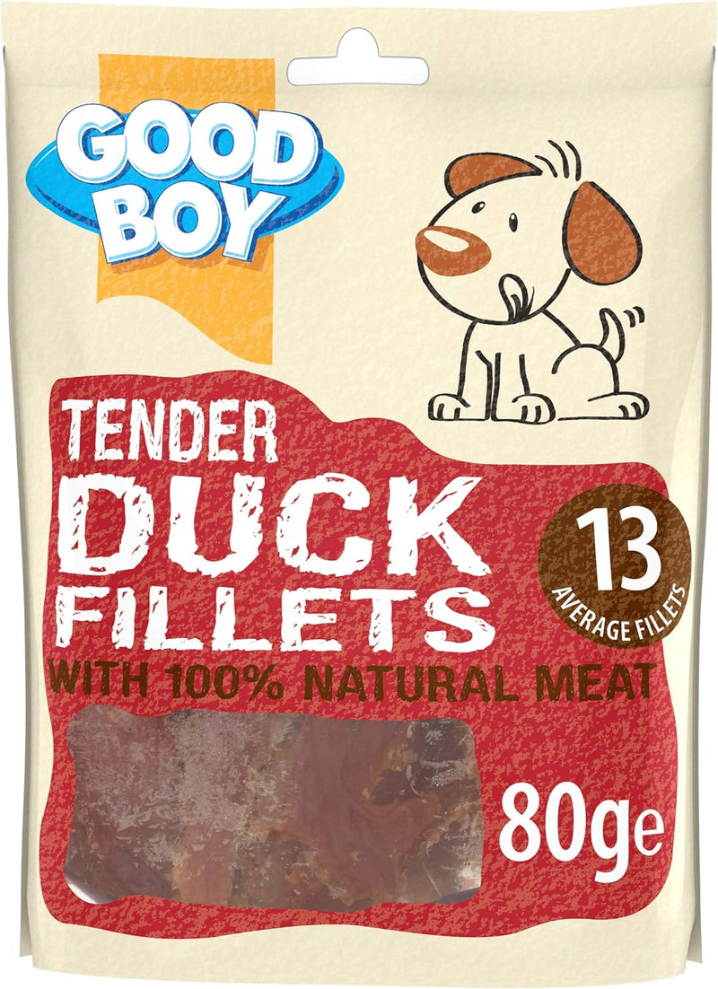 10 x Good Boy Tender Duck Fillets 80g Full Case
