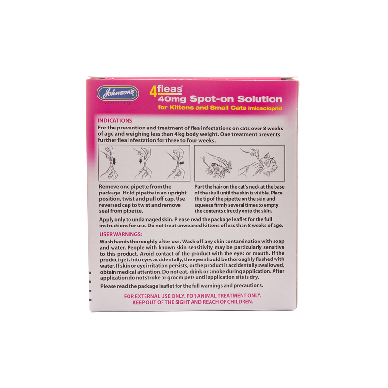 Johnsons 4Fleas Spot On For Small Cats And Kittens