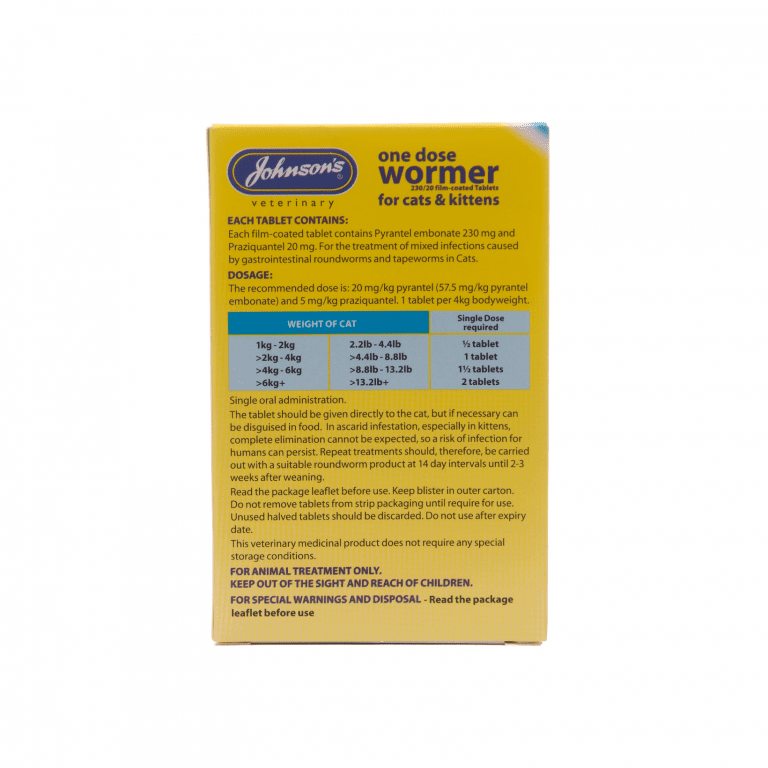 Johnsons One Dose Easy Wormer For Cats