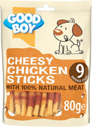 10 x Good Boy Cheesy Chicken Sticks 80g Case